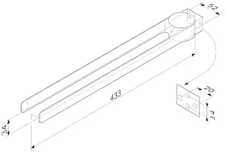Полотенцедержатель AM.PM Inspire V2.0 A50A32622 двойной Черный матовый 