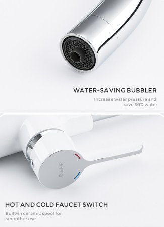 Смеситель для кухни Gappo G03-8 G4303-8 Белый Хром 