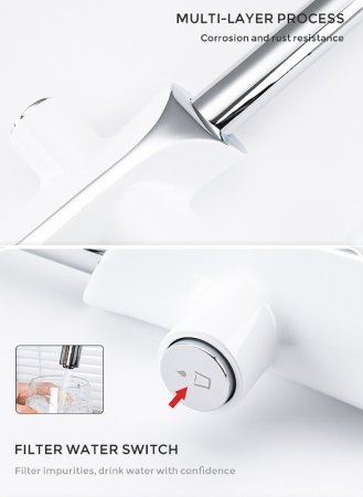 Смеситель для кухни Gappo G03-8 G4303-8 Белый Хром 