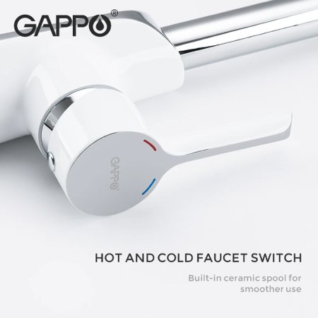 Смеситель для кухни Gappo G03-8 G4303-8 Белый Хром 