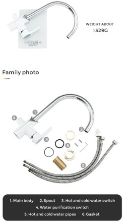 Смеситель для кухни Gappo G03-8 G4303-8 Белый Хром 