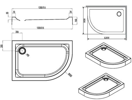 Акриловый поддон для душа AM.PM Like 120х80 R W83T-302R120W Белый 