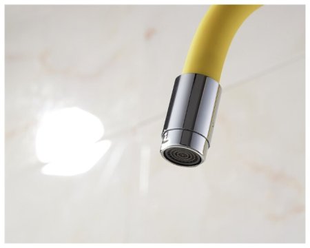 Смеситель Ledeme L4898-4 для кухонной мойки, хром/желтый 