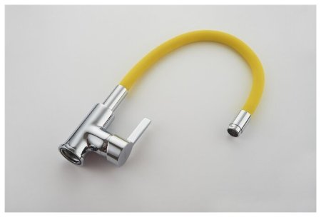 Смеситель Ledeme L4898-4 для кухонной мойки, хром/желтый 