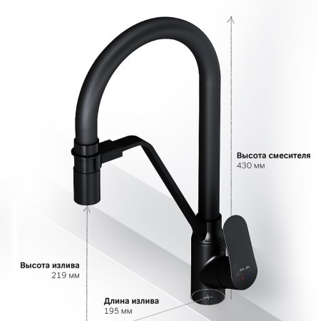 Смеситель для кухни AM.PM Like F8007822 Черный 