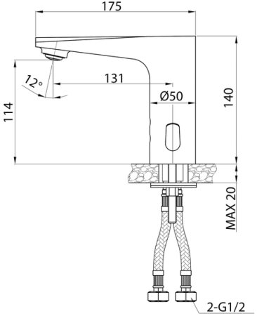 Смеситель для умывальника Iddis Pulse, сенсорный (PULSBS3i86) 