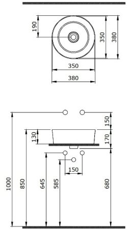 Раковина-чаша Berges Mascon 40 181005 Белая глянцевая 