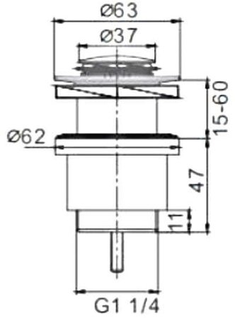 Донный клапан Frap F61 click-clack Хром 