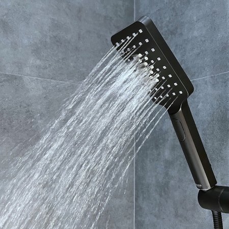 Душевая система Bond Cube B03-9488 с термостатом Черная матовая 