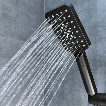 Душевая система Bond Cube B03-9488 с термостатом Черная матовая 