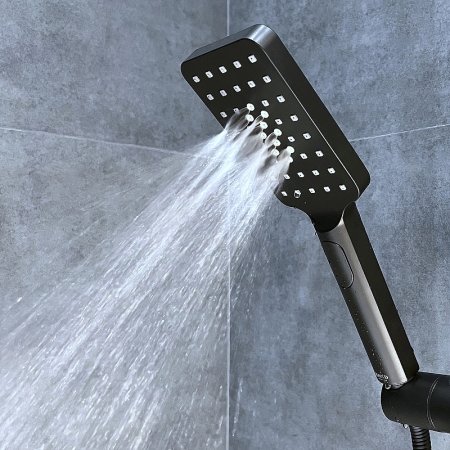 Душевая система Bond Cube B03-9488 с термостатом Черная матовая 