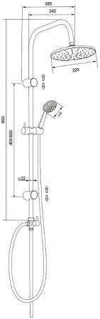 Душевая система Olive's KDC01B Черная матовая 