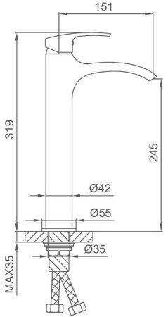Смеситель для раковины Frap H69 F1069-2 Хром 