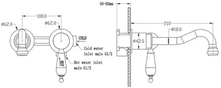 Смеситель для раковины Boheme Medici 307 Бронза 