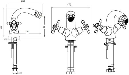 Смеситель для биде Boheme Camelia 316 Бронза 