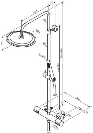 Душевая система Damixa Scandinavian Pure 936800000 с термостатом Хром 