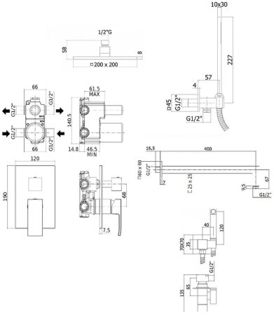 Душевая система Paffoni Elle KITZEL018CR/M с гигиеническим душем Хром 