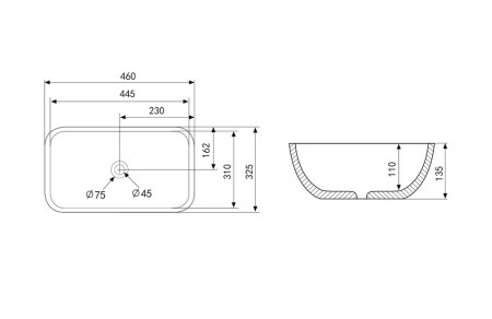 Раковина накладная ABBER Rechteck AC2200MW белая матовая 