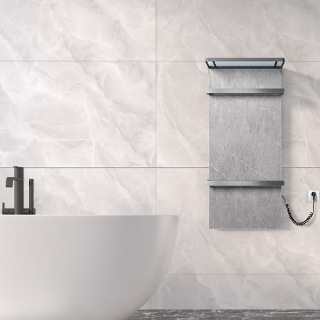 Электрический полотенцесушитель Black&White N-388AG 40x90 388AG с полкой Armani Grey 