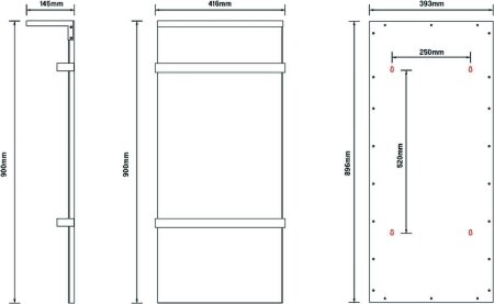 Электрический полотенцесушитель Black&White N-388AG 40x90 388AG с полкой Armani Grey 