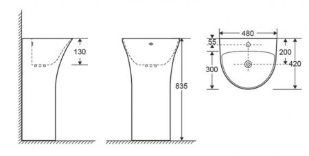 Умывальник CeramaLux G307G 