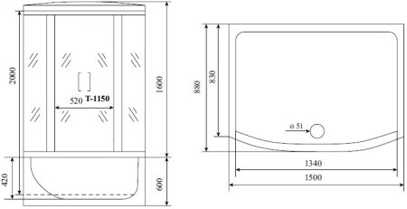 Душевой бокс Timo Standart T-1150 