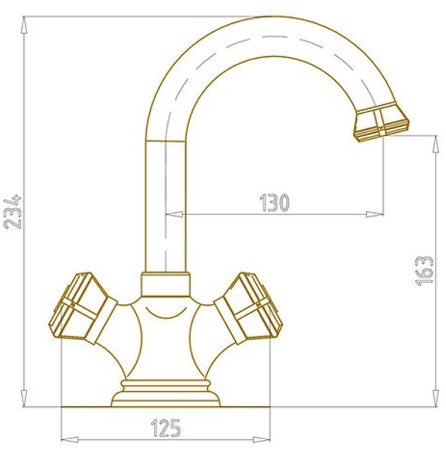 Смеситель для раковины Bronze de Luxe Royal 21981 Бронза 