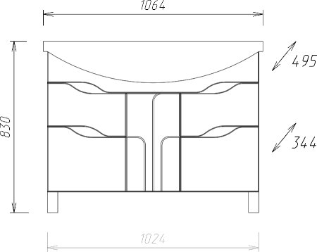 Тумба с раковиной Onika Веронэлла 105.16, белая 