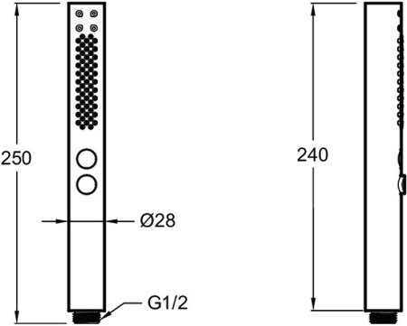Ручной душ Jacob Delafon Shift+ E21335-BL Черный матовый 