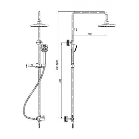 Душевая стойка Landberg LB7H62-BR7006-BR6001 Хром 