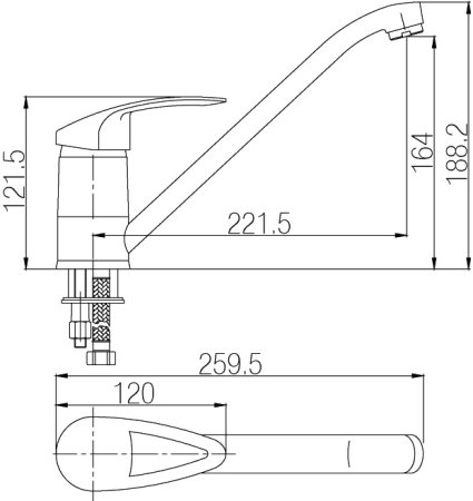 Смеситель для кухонной мойки Paulmark Potsdam Po211032 
