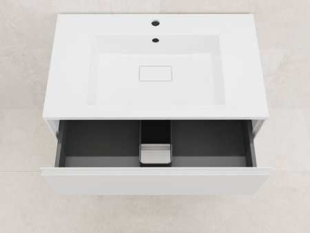 Тумба напольная "ЛИМА 80" эмаль, под раковину LINE 80, 2 ящ., PLUS, белый матовый 