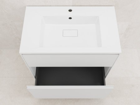 Тумба напольная "ЛИМА 80" эмаль, под раковину LINE 80, 2 ящ., PLUS, белый матовый 