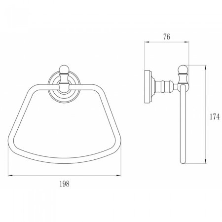 Держатель полотенца GANZER GZ31040D BRONZE 
