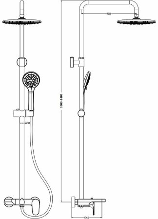 Душевая система Boheme Spectre 458-BR Бронза 