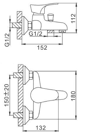 Смеситель для ванны Frap H14 F3014-B Хром 