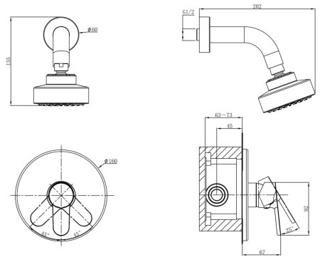 Душевой комплект D&K Rhein Marx DA1395101 