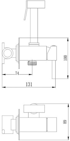 Гигиенический душ со смесителем Haiba HB5512-4 Бронза 