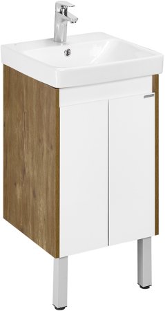 Тумба под раковину Aquaton Сканди Doors 45 1A278701SDZ90 Белый глянец Дуб рустикальный 