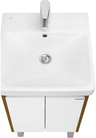 Тумба под раковину Aquaton Сканди Doors 45 1A278701SDZ90 Белый глянец Дуб рустикальный 