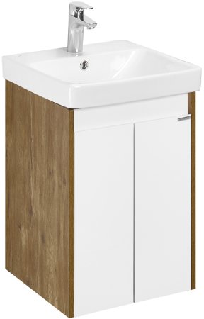 Тумба под раковину Aquaton Сканди Doors 45 1A278701SDZ90 Белый глянец Дуб рустикальный 