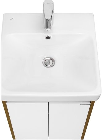 Тумба под раковину Aquaton Сканди Doors 45 1A278701SDZ90 Белый глянец Дуб рустикальный 