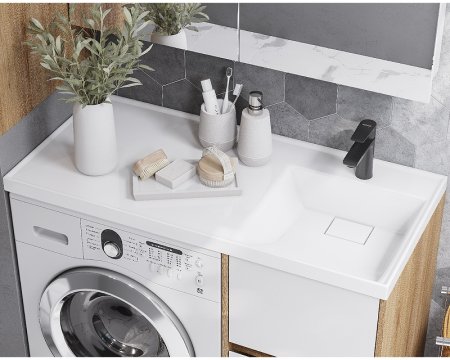 Тумба под раковину Aquaton Лондри 105 1A267001LH0C0 Дуб Сантана без фасада 