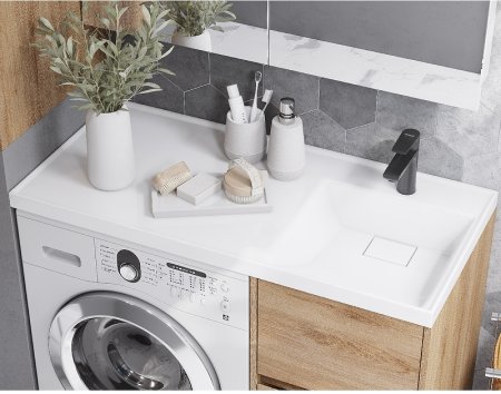 Тумба под раковину Aquaton Лондри 105 1A267001LH0C0 Дуб Сантана без фасада 