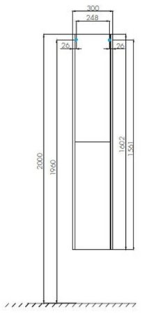 Шкаф пенал Aquaton Йорк 30 1A171203YOAY0 подвесной Белый Выбеленное дерево 