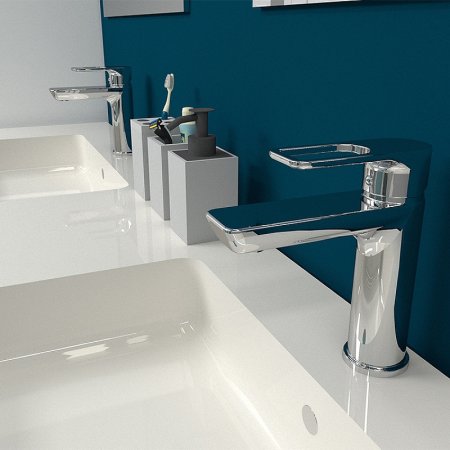 Смеситель для раковины Paini Flat KK KKCR205LMKM Хром 