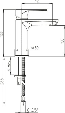 Смеситель для раковины Paini Flat KK KKCR205LMKM Хром 