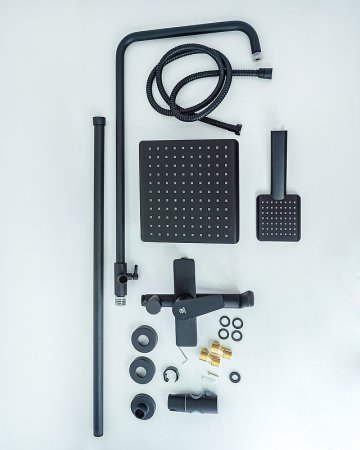 Душевая система Agger Brilliant A0394444 Черная матовая 