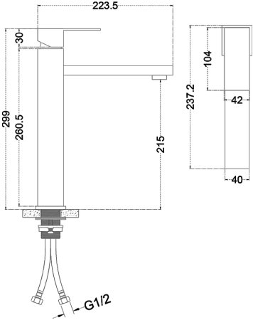 Смеситель для раковины Melana Cubo F610202 Сатин 