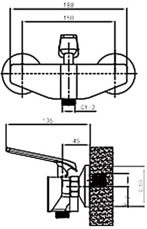 Смеситель для душа ViEiR V333561-C Черный/Хром 